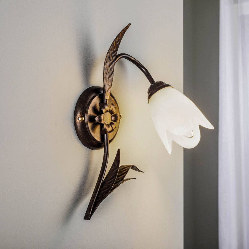 Vegglampe Sonia 1 lyskilde, bronse