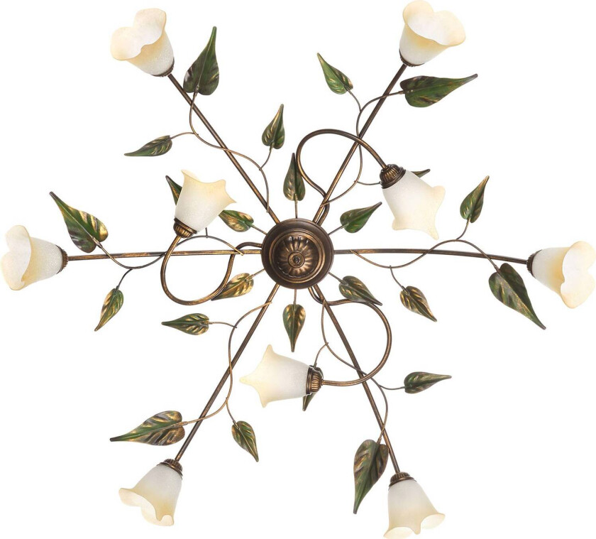 Miranda-taklampe 9 lyskilder, bronse