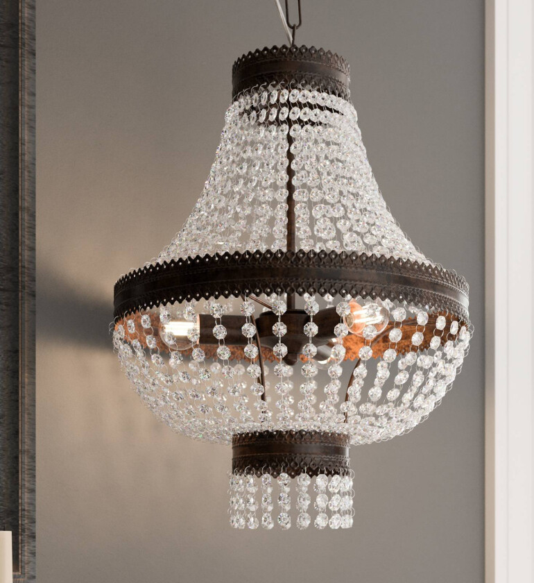 Hengelampe Impero med krystallforheng