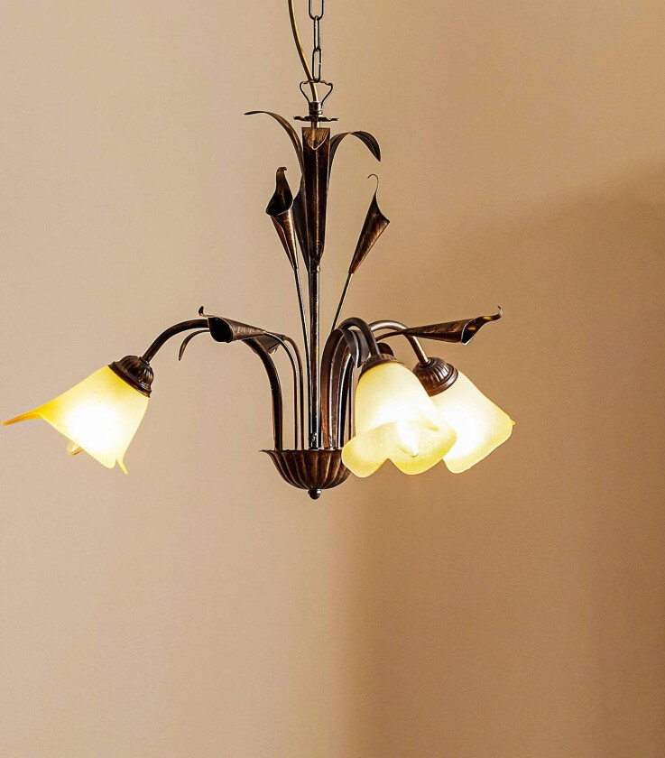 Hengelampe Lucrezia 2 lyskilder, bronse