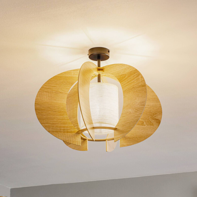 Taklampe Modern C M med trelameller Ø 50 cm