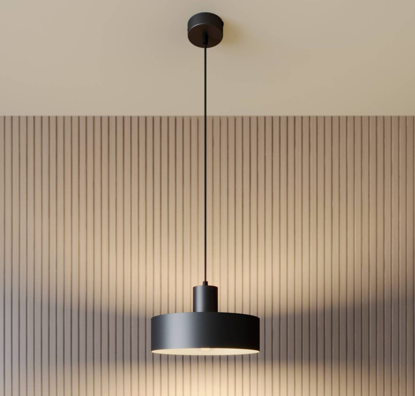 Hengelampe Rif av metall, svart, Ø 25 cm