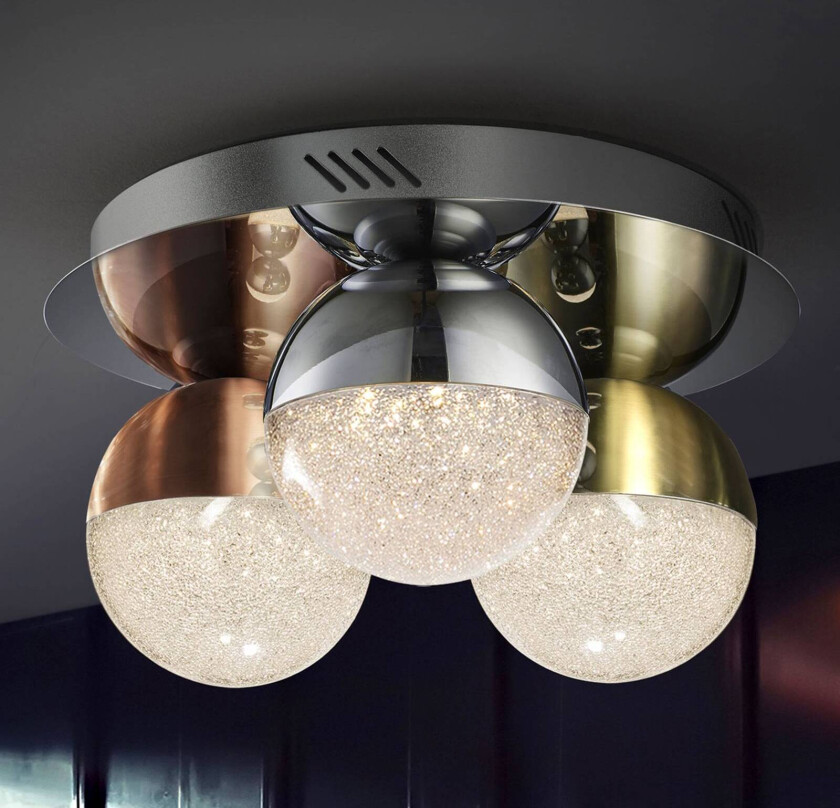 LED-taklampe Sphere, flerfarget, 3 lyskilder