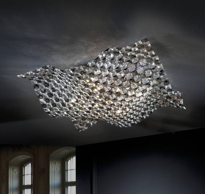 Taklampe Saten av krystall, 56 cm