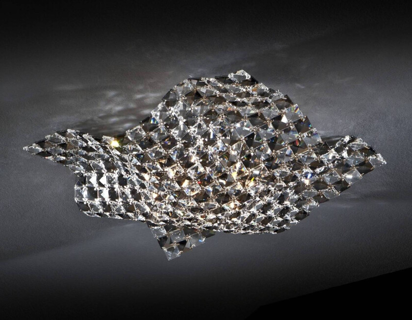 Vegg- og taklampe Satén, krystall, 41 cm