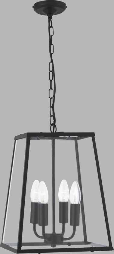 Hengelampe Lantern, svart, 4 lyskilder