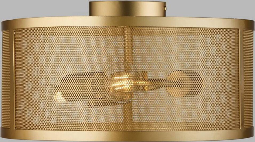 Taklampe Fishnet, gull, Ø 45 cm