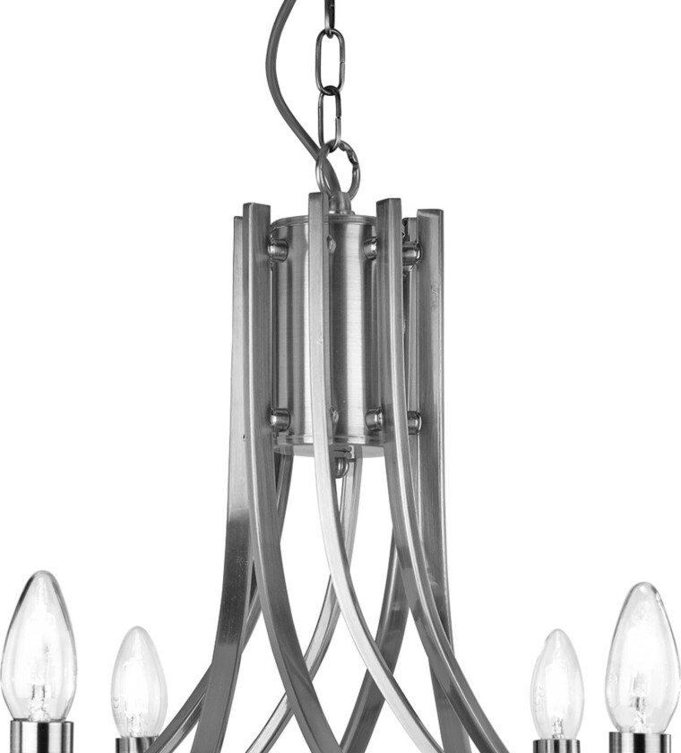 Hengelampe Ascona 8 lyskilder satinert sølv