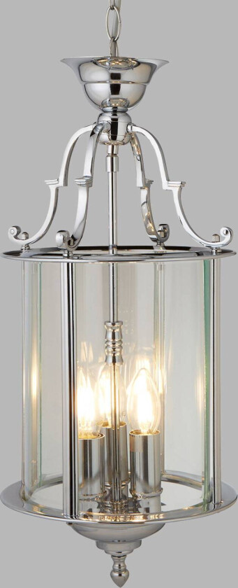 Hengelampe Bevelled Lantern, glass, krom