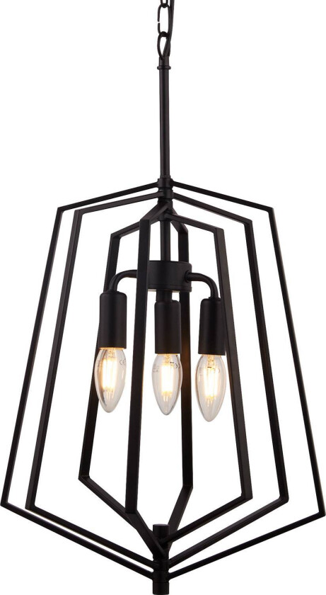 Hengelampe Slinky, 3 lyskilder, svart, Ø 35 cm