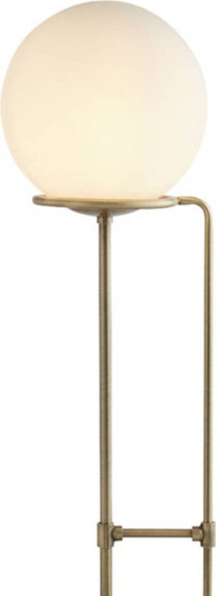 Gulvlampe Sphere i messing antikk med glasskule