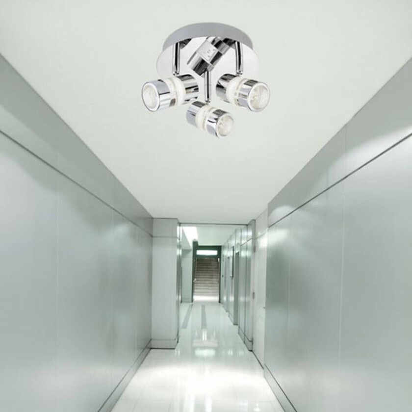 Sirkelformet LED-takspot Bubbles, IP44, 3 lys