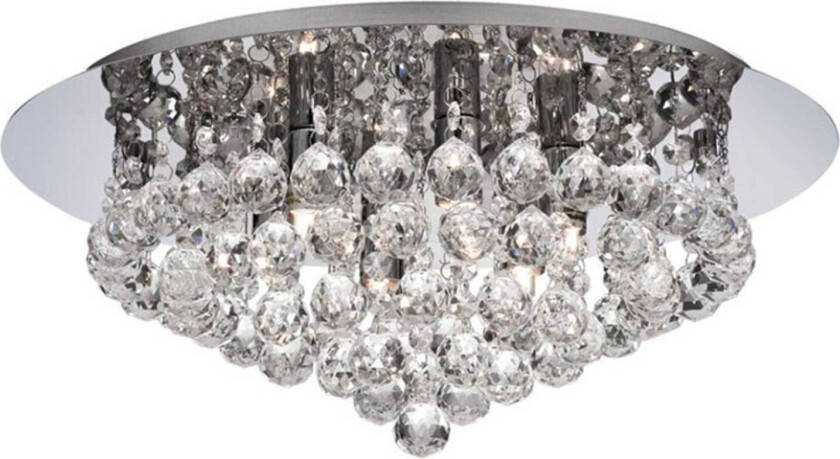 Taklampe Hanna krom glasskrystallkuler 45 cm