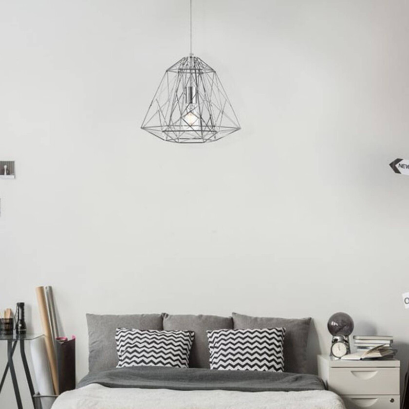 Hengelampe Geometric Cage krom