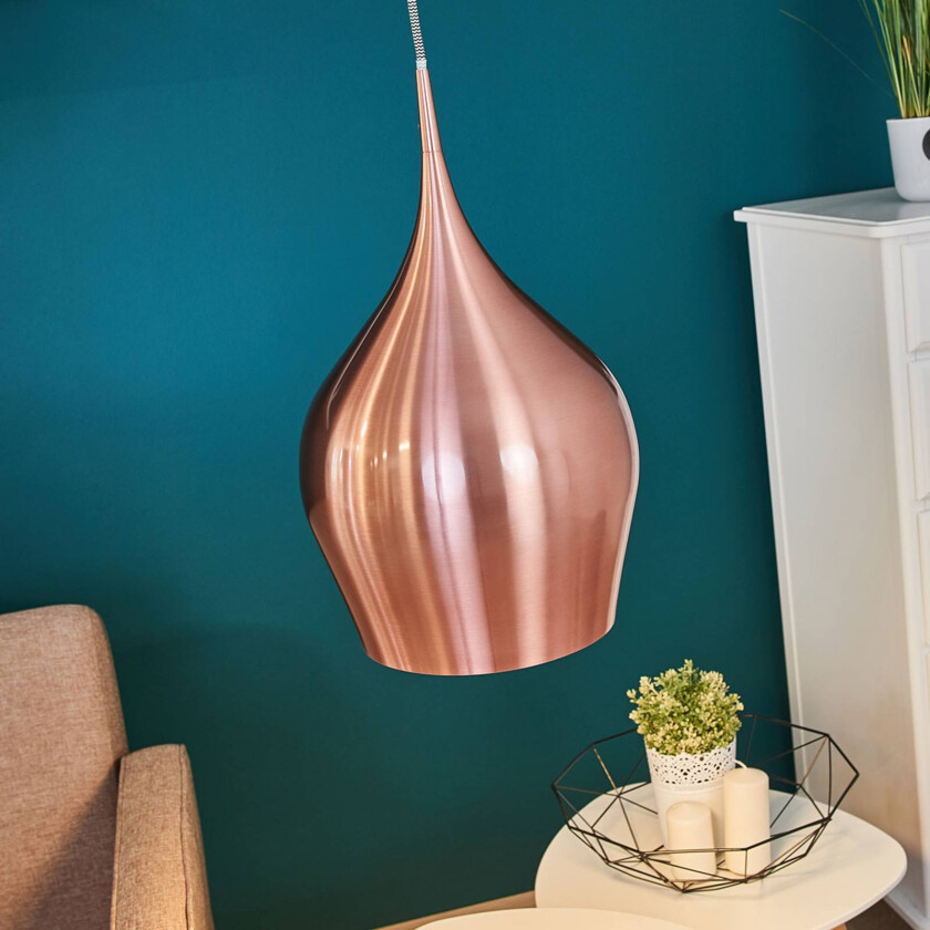 Levende pendellampe, Ø 26 cm, rosa metallic