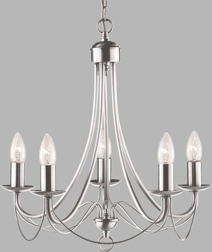 Lysekrone Maypole satengsølv, 5 lyskilder