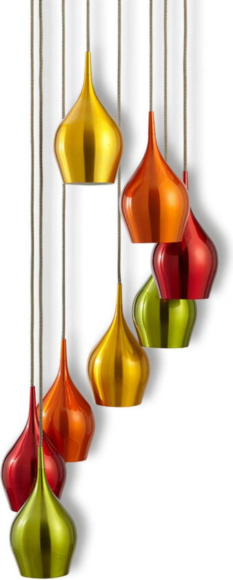 Fargede skjermer - hengelampe Vibrant 8-l..
