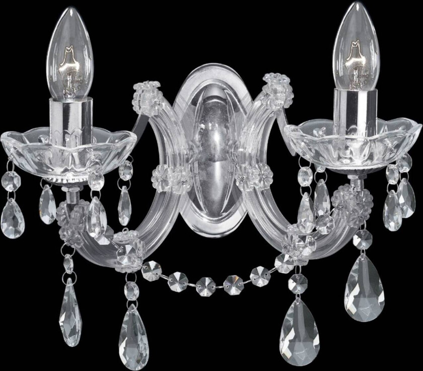 MARIE THERESE - klassisk vegglampe, krom