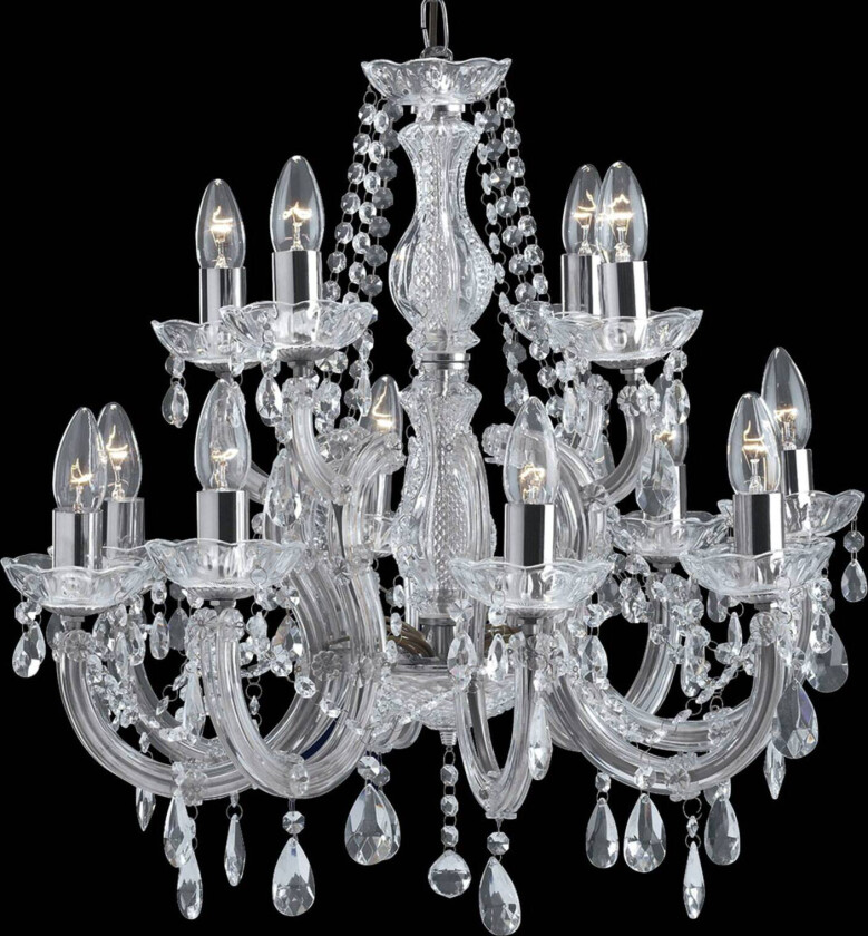 Klassisk lysekrone MARIE THERESE, krom, 12 l., kro