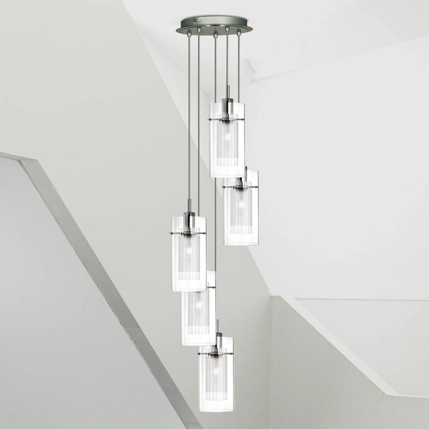 Hengelampe Duo 1 rund, 5 lyskilder