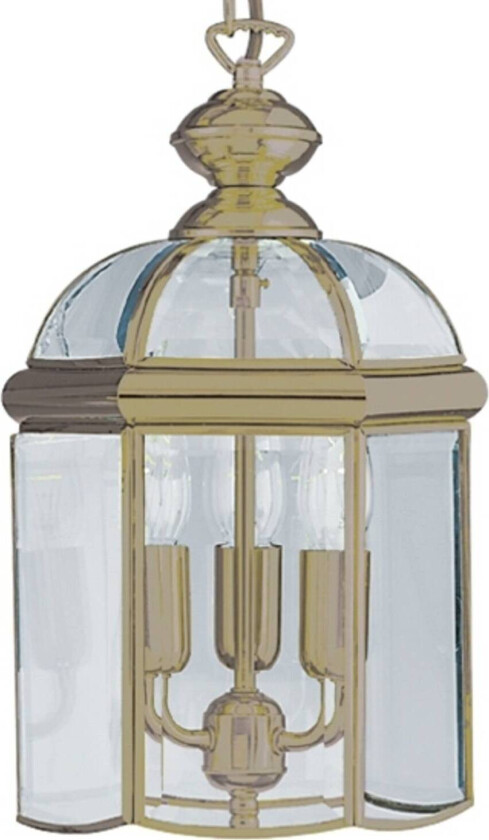 Laterneformet hengelampe ARLIND, antikkmessing.