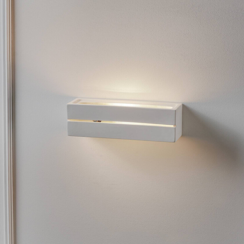 Vegglampe Keramik Top, hvit, 32 x 9 cm