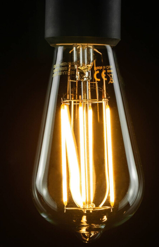SEGULA LED-pære rustikk Long Style E27 6,5W klar