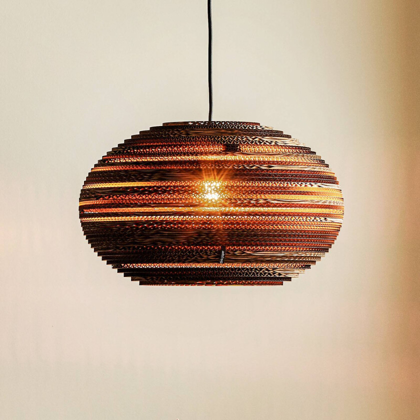 pendellampe Lazy, Ø 44 cm, brun, papp, E27