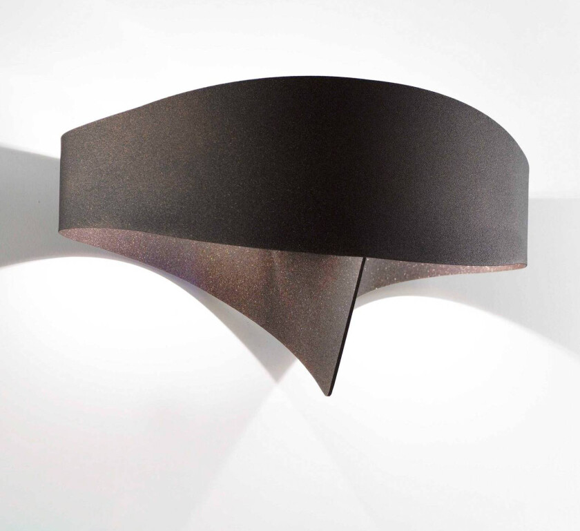 LED-vegglampe Scudo av stål, bronse