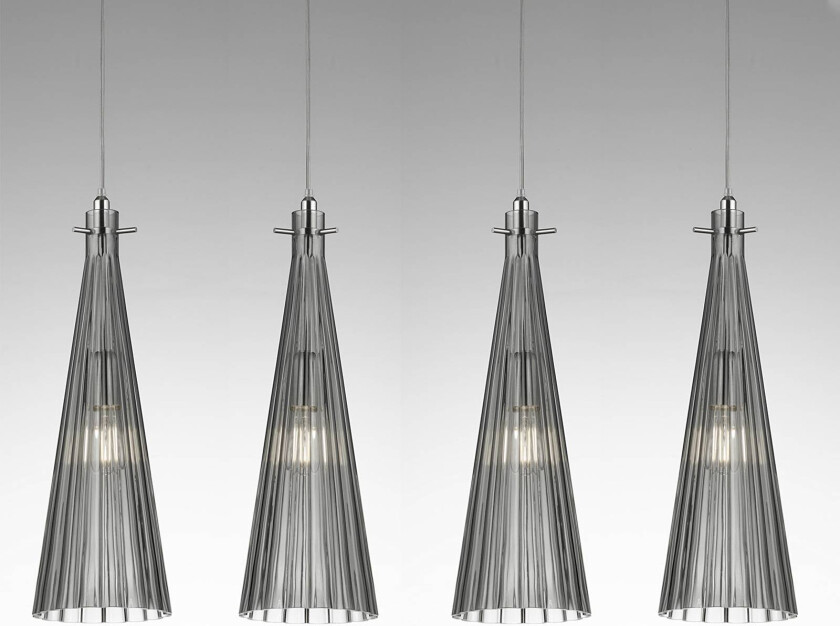 Hengelampe Costa Rica, 4 lyskilder, grå