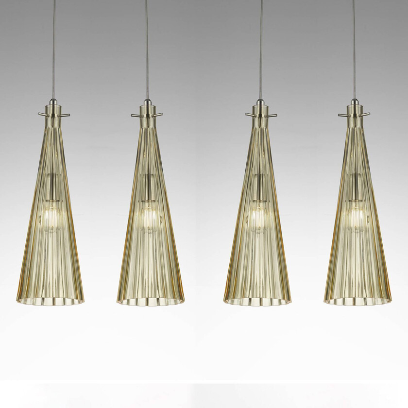 Hengelampe Costa Rica, 4 lyskilder, ravfarget