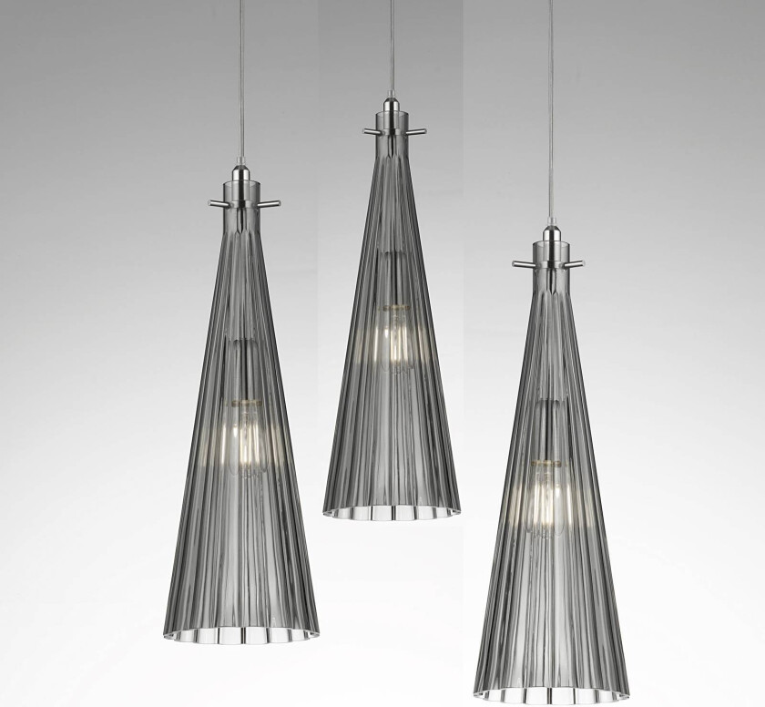 Hengelampe Costa Rica, 3 lyskilder, grå