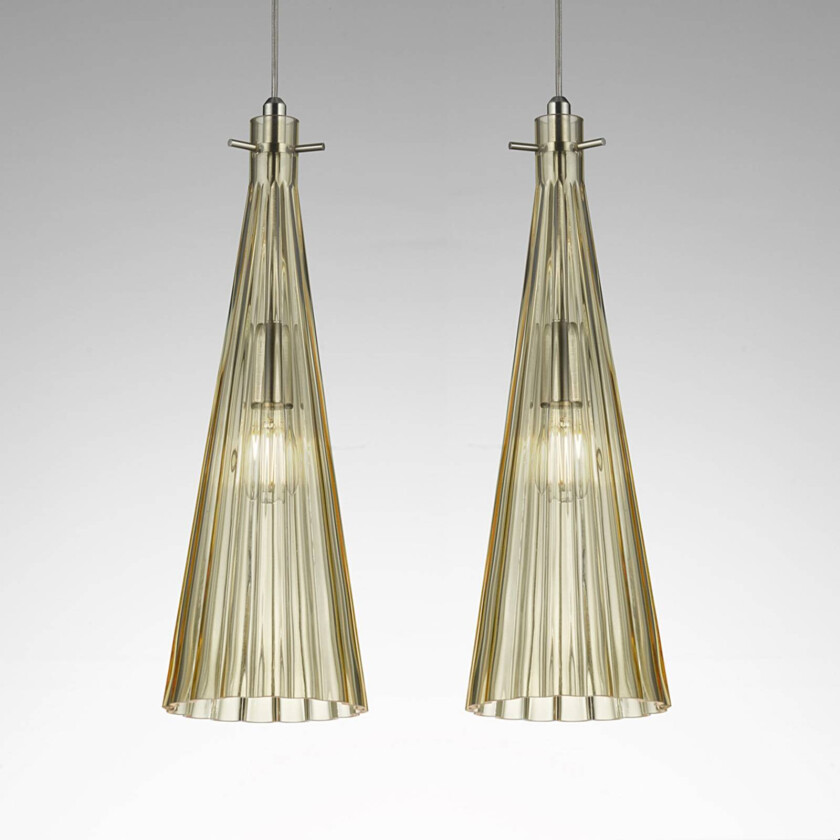 Hengelampe Costa Rica, 2 lyskilder, ravfarget