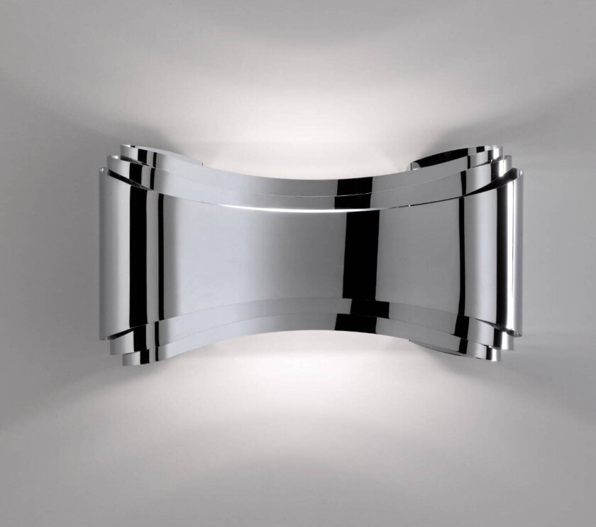 LED-vegglampe Ionica av stål, krom