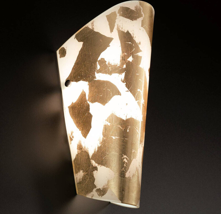 Behagelig vegglampe Bloom hvit-gull blad