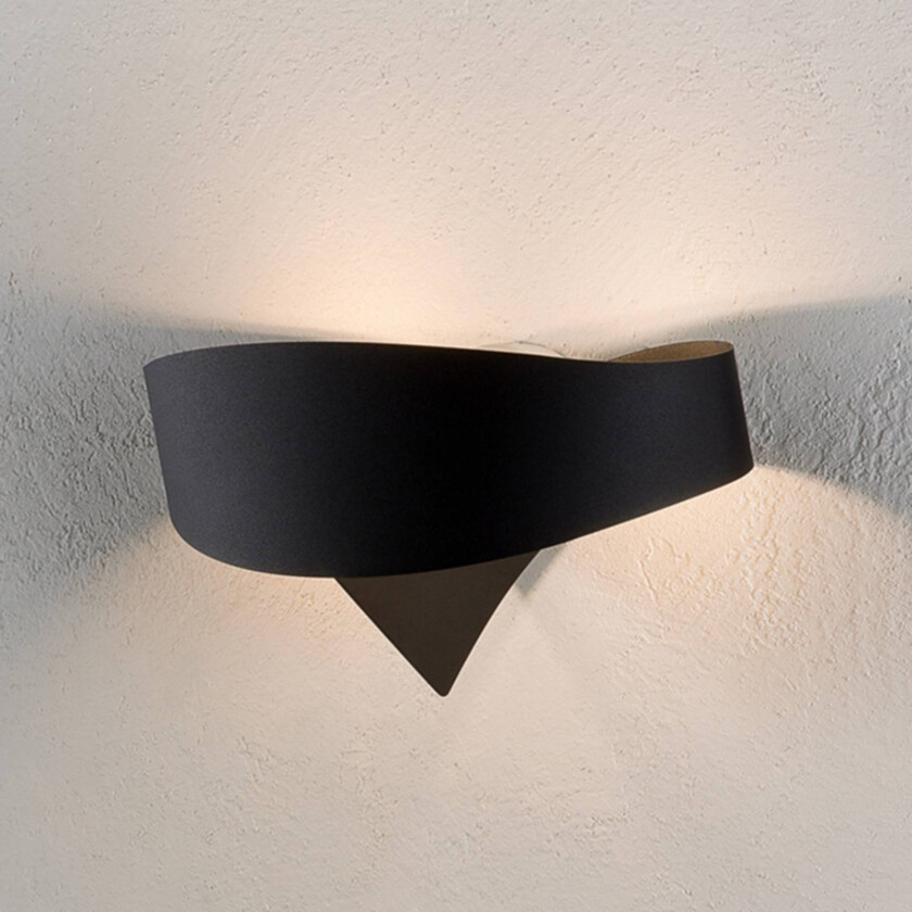 Svart designer-vegglampe Scudo