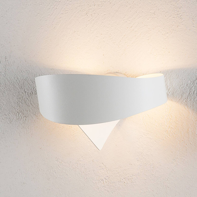 Hvit designer-vegglampe Scudo
