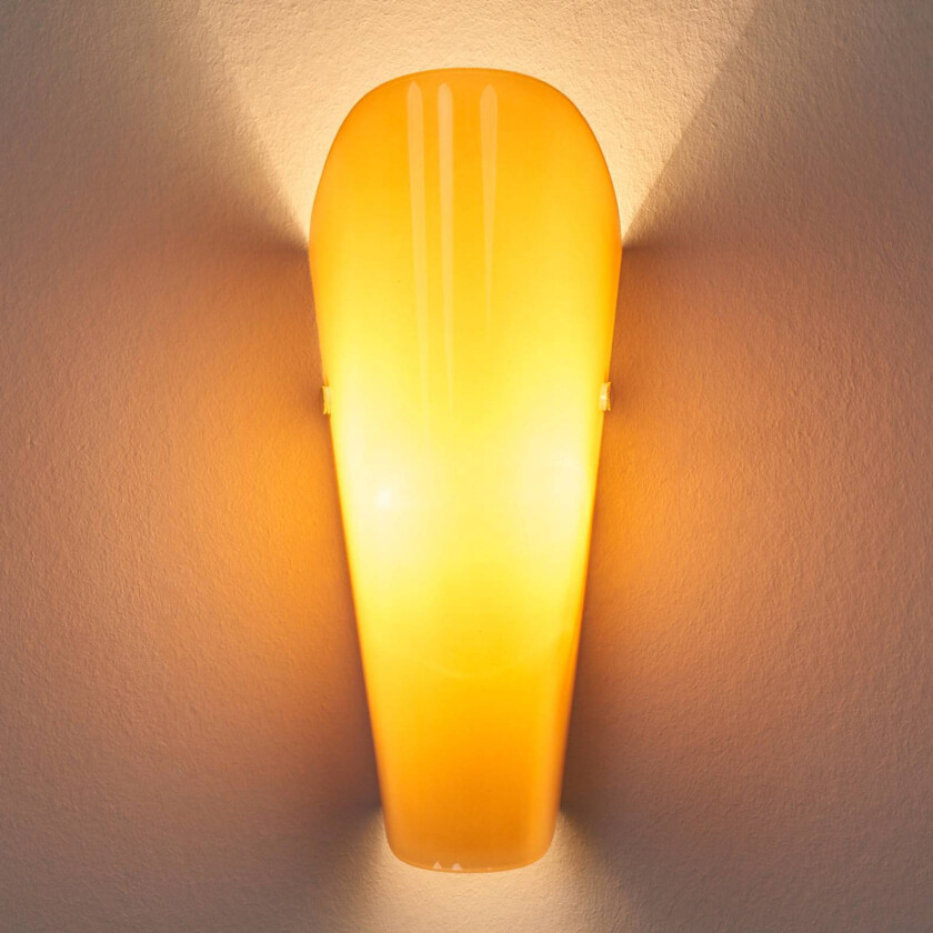 Bloom vegglampe i glass, ravgult