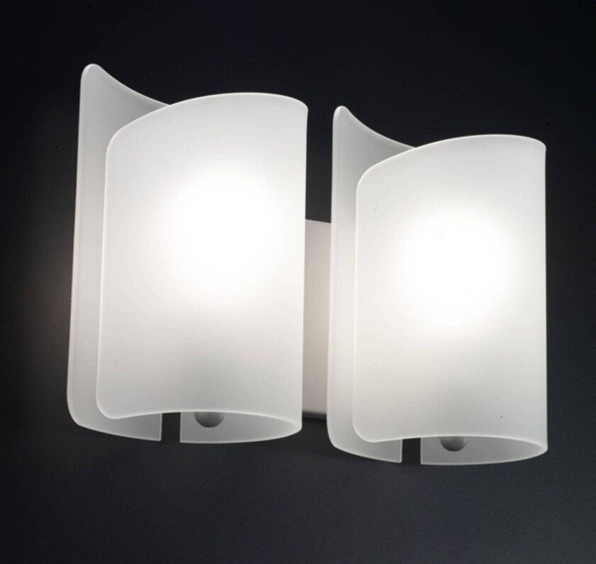 Vegglampe Papiro, 2-lys, satensiert