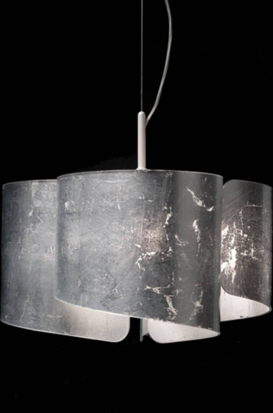 Papiro pendellampe, 3-lys, sølv