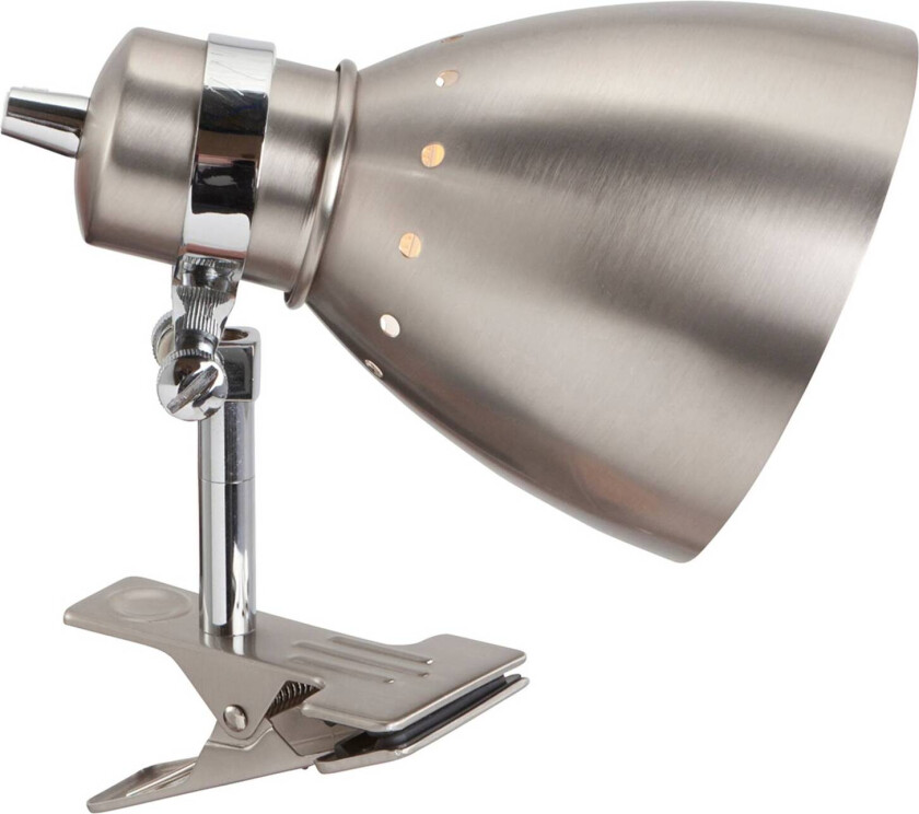 Klemmelampe Spring, børstet stål