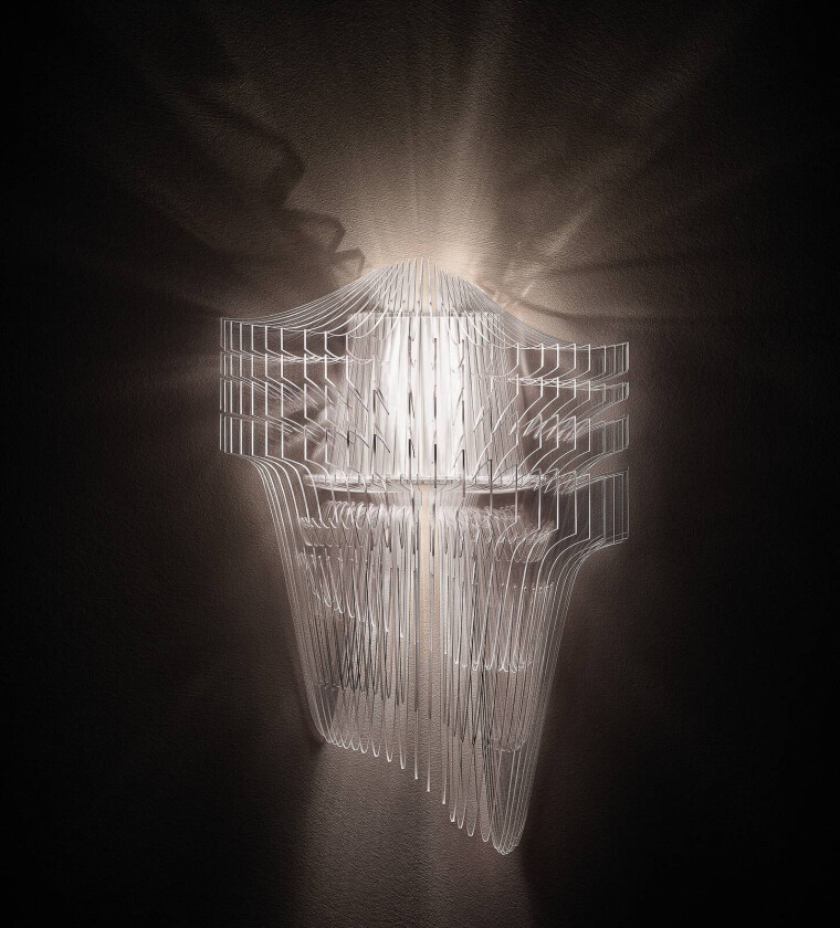 Aria design-vegglampe, transparent