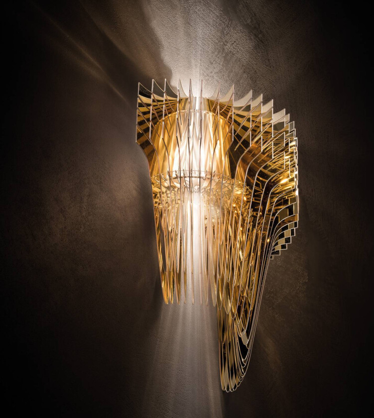 Aria design-vegglampe, gull