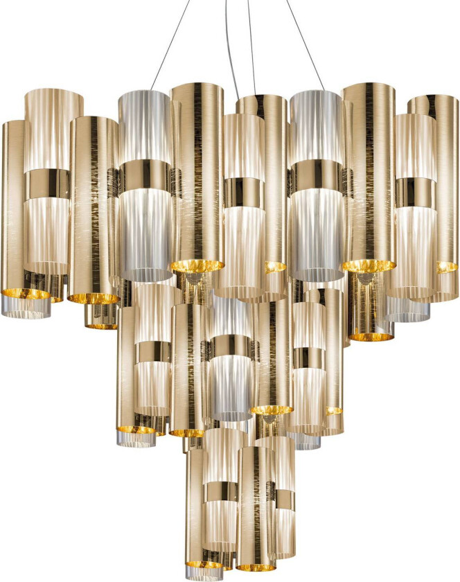 La Lollo XL LED-hengelampe, Ø80cm, gull