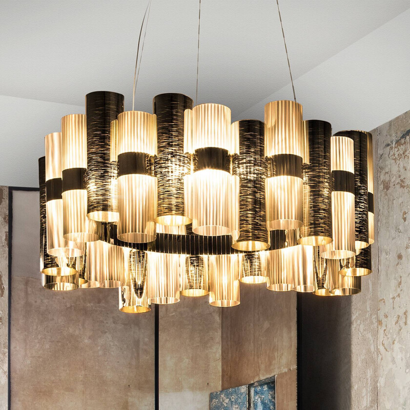 La Lollo L LED-hengelampe, Ø80cm, gull