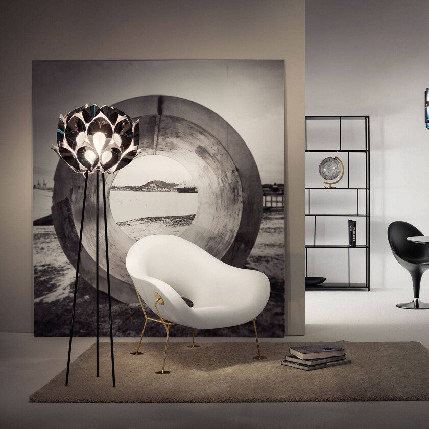 Flora designer-gulvlampe, tinn