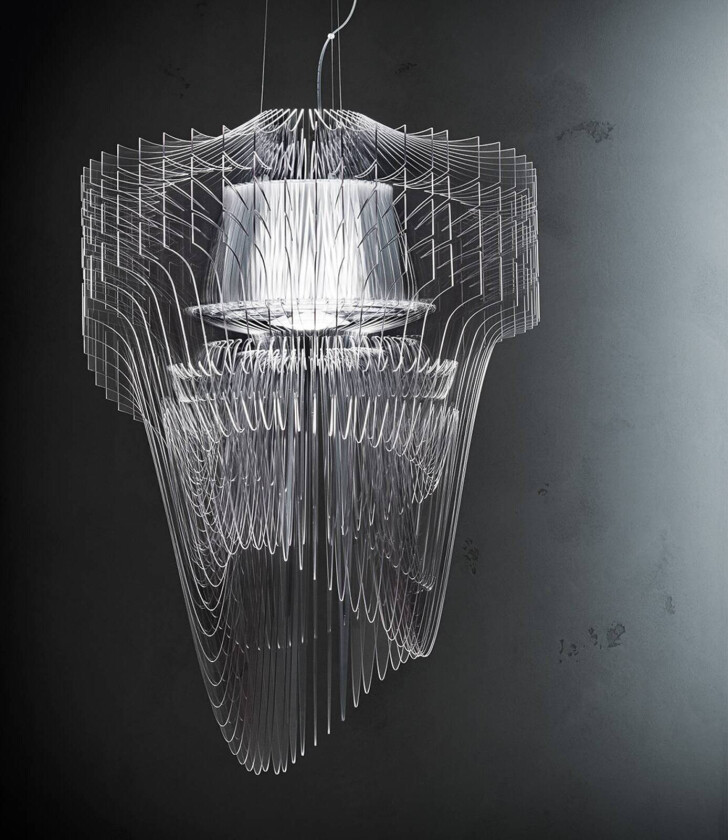 Aria S hengelampe, transparent, Ø 50 cm