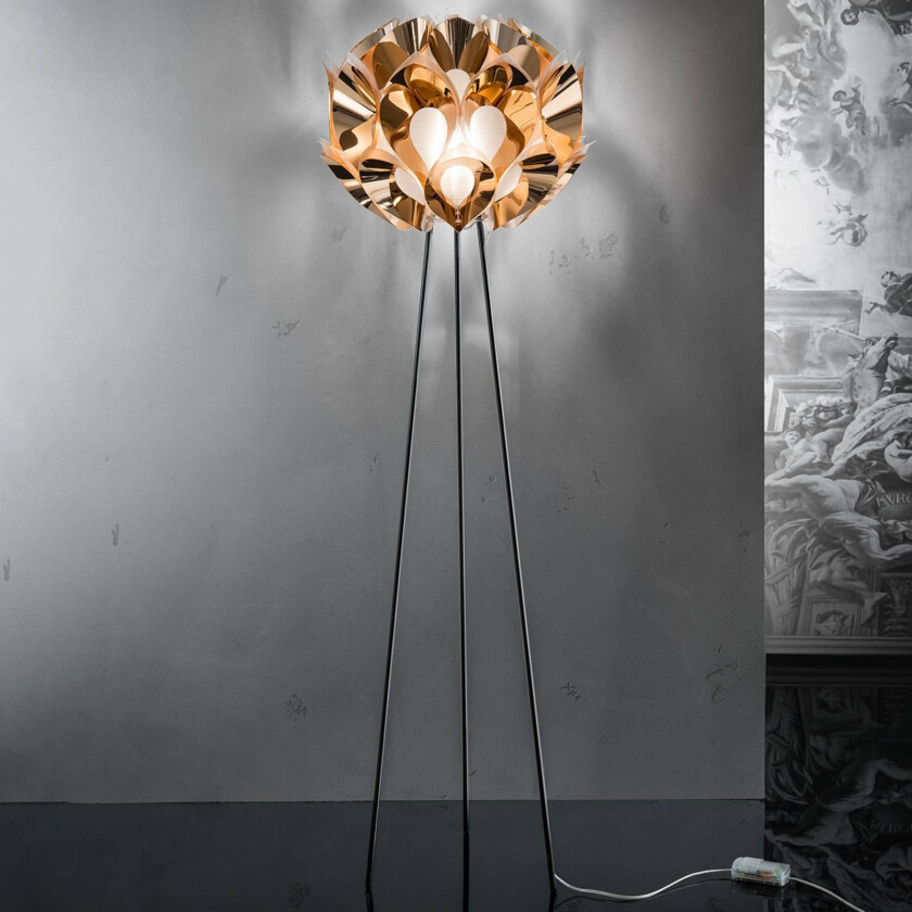 Flora – design-gulvlampe, kobber