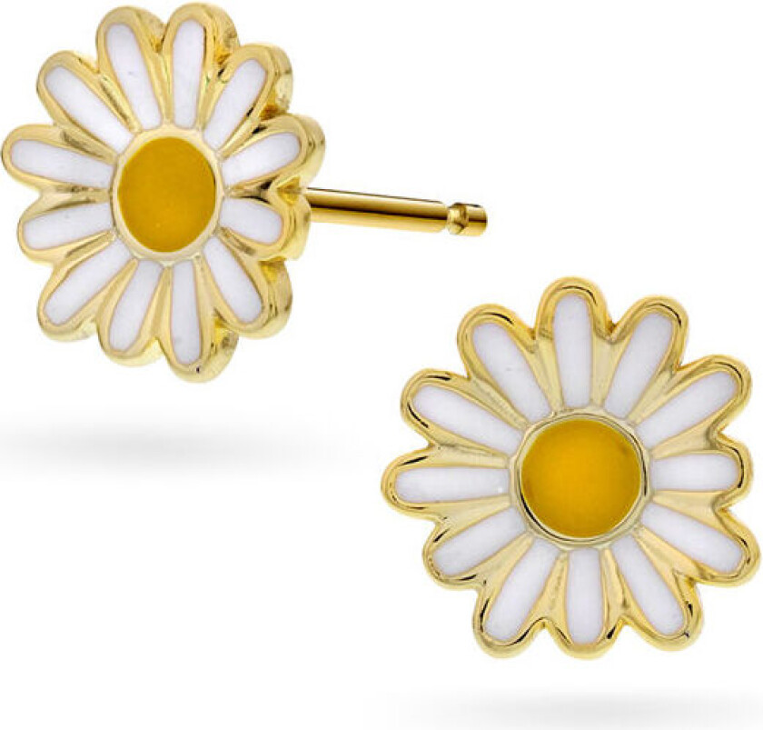 Bilde av Prins&Prinsesse, Øredobber til barn i 925 forgylt  sølv med blomst