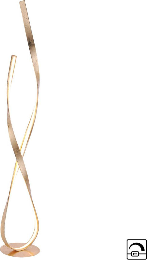 Paul Neuhaus Linda LED-gulvlampe gull med dimmer
